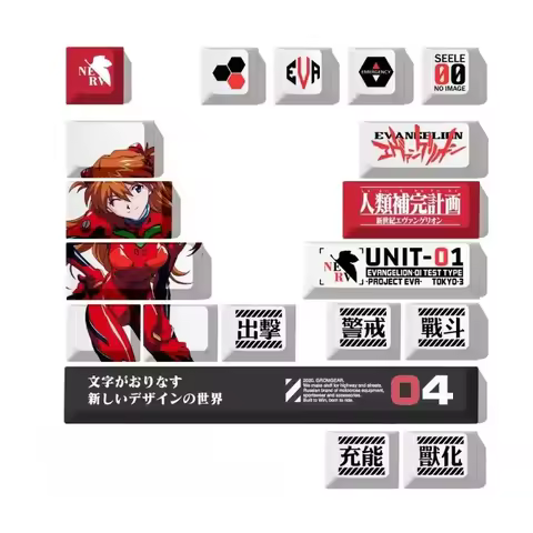 Evangelion Asuka Ayanami Rei Anime Cartoon Personality Mechanical Keyboard Cap Creative Cool EVANGEL