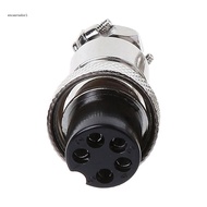 EC GX16 Butt Wire Connector Copper Nickel Plating 5 Pin Female Circular Aviation