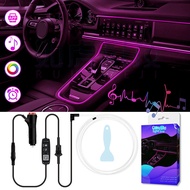 Car Cold Light Ambient Light led Fiber Optic Gap Light Colorful Sound Control APP Hidden USB Car Int
