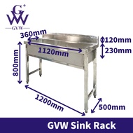 GVW Stainless Steel Single Sink Long Sink Canteen Sink Sinki Panjang Lebar Kanteen Industrial Commer