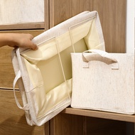 Tianshan Linen Fabric Storage Box - 27L Foldable Waterproof Washable Steel Frame Organizer | Home Un