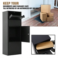 Large Package Delivery Parcel Mail Drop Box For Black, 10.5" X 15.5" X 41.30",With Lockable Storage 
