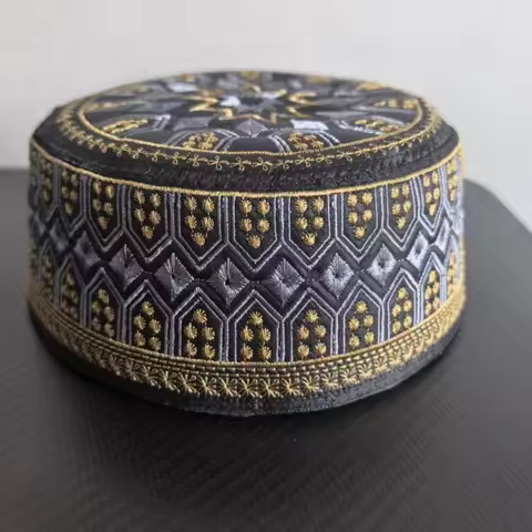 Muslim Caps For Men Colthing Hat Tax Products Turkey Kufi Islamic Kippah Jewish Embroider Luxury Bla