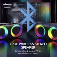 VIVAN VS16 Speaker Bluetooth TWS Bass 10W IPX6 Waterproof RGB GARANSI