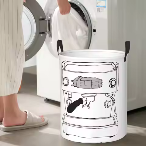 La Marzocco Brand Coffee Machine Foldable Laundry Baskets Dirty Clothes Toys Storage Basket Large Wa