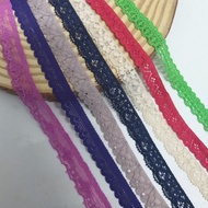 Elastic lace trim, size 1cm to 1.8cm (5 meter cord)