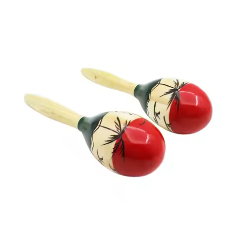 1Pair Colour Wood Maracas Wooden Tropical Party Percussion Shakers Wooden Sand Hammer Musical Party 