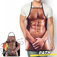 PATH Muscle Men Baking Apron Gift Novelty Kitchen Funny BBQ Chef