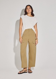 Lyocell Cargo Mid Waist Cocoon Pants