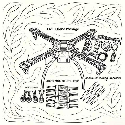 F450 Drone Kit With 450 Frame For APM 4 Axis RC Multicopter Quadcopter Heli Multi-Rotor With Landing