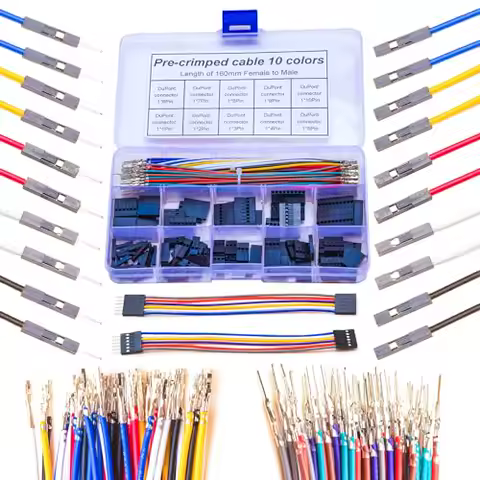 Dupont Male to Female 2.54mm with 22AWG Cable,Single Row 2.5mm Pitch 1/2/3/4/5/6/7/8/9/10Pin Housing
