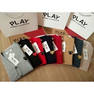 New Arrivals CDG Play V-neck Knitted Cardigan Men Women Casual Red Heart sweater 04