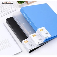 FAVORITEGOODS Binder File Folder, Plastic D-shaped Transparent Folder,  2 Holes Office Document Leve