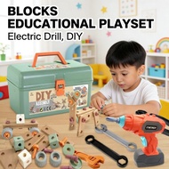 Toolbox Blocks Kids Playset Educational Drill Building Sekat Electric