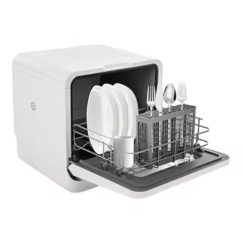 Countertop Mini Dishwasher with 5 Wash Programs 17.3 Portable Dishwasher with Water Tank for Apartme