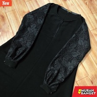 Abaya shopee haul 2024 ABAYA HAYFA [Black Brocade Dress Jettblack]
