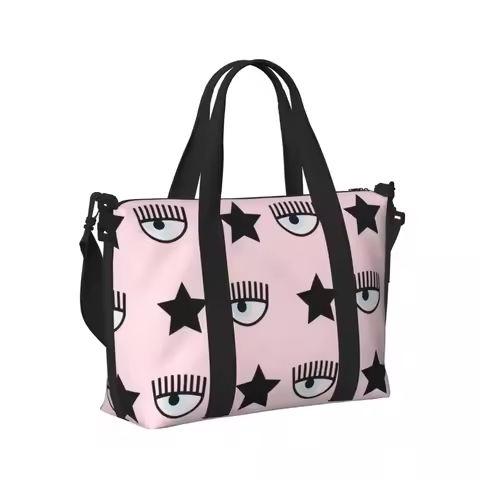 Fashion Hot Eyes Ferragni Chiara Beach Travel Bag Large Capacity Tote Bags for Gym Sport Women Shopp