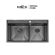 MEX รุ่น SC872GM อ่างล้างจาน 2 หลุม สเตนเลส สตีล AISI
