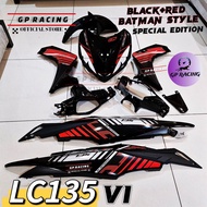 Lc135 cover set Hitam with Sticker Merah BATMAN Special Edition (227) Lc135 v1 "GP RACING"