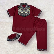 Setelan Koko Baju Celana Peci Anak Laki-Laki 1-7 Tahun Elegan Terbaru - Stelan Muslim Cowok Motif Terlaris