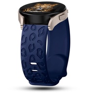 ผูกพิมพ์ลายเสือดาวสำหรับนาฬิกา Samsung Galaxy Watch 6 Classic/Galaxy Watch 6/5/4/4 Classic/3 41Mm/Active 2สายรัดซิลิโคนที่แกะสลัก20Mm สำหรับนาฬิกา Huawei สำหรับ Amazfit Watch