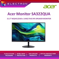Acer SA322QUA 31.5" WQHD 75Hz Flat Monitor (Speaker, HDMI, DP, 3 Yrs Wrty)