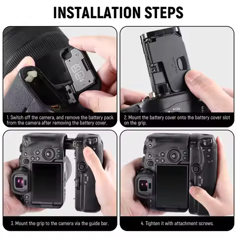 NEEWER Camera Battery Handle Grip Replacement for BG-R10 For Canon EOS R5 R5C R6 R6 Mark II Mirrorle