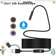 HUISHU HD Inspection Camera, Universal LED Light Inspection Camera, 3 in 1 IP67 Waterproof 408P/720P