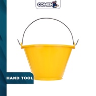 COMEN PVC Cement Pail (Yellow) Construction Steel Handle Cement Sand Pail Bucket Tong Baldi Simen Pa