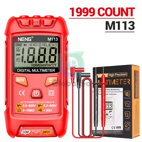 ANENG M113 1999 Counts Mini Multimeter Digital Inteligent AC/DC Voltage Meter Ohm NCV Electricity To