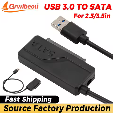 Grwibeou SATA To USB 3.0 Adapter USB To SATA Cable 5Gbps High Speed Data Transmission for 2.5 Inch H