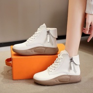 FC3 Leather High-Top White Boots - Versatile & Casual