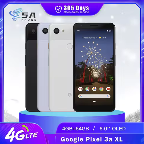 Original Google Pixel 3a XL 4G Mobile Phone NFC 4GB RAM 64GB ROM 6.0" OLED Screen 12.2MP+8MP Fingerp