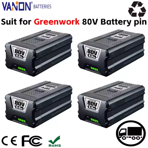 VANON GBA80200 8.0Ah 1/2/4Pack Lithium Battery 80V Replace for Greenworks GBA8050 GBA80400 GBA8050 P