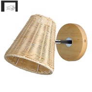 Retro Rattan Wall Light Sconces Bedside Lamp LED Wall Lamp