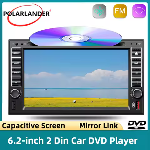 6.2 Inch Double Din Car Stereo With CD DVD Player Touch Screen Bluetooth Mirror Link FM AM 55Wx4