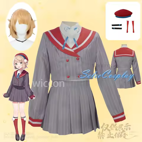 Hololive Vtuber Cosplay Shigure Ui Anime Costume Jirai Kei Kawaii Uniform JK School Uniform Dress Lo