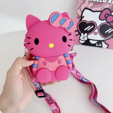 Sanrio Hello Kitty Kuromi My Melody Coin Purse - Kawaii Anime Portable Wallet Backpack Charm Gift