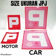 JPJ car License P sticker-ukuran pelekat JPJ-Lesen P (untuk kereta/for car) 1 Set 2 Pcs