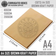 Starbox A4 Size Kraft Paper Inkjet Kraft Paper 8.25"X11.75" 80gsm 150gsm 200gsm - Sold per 50's