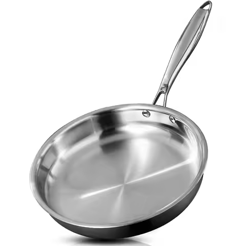 Tri-Ply Clad Stainless Steel Frying Pan Chef's Classic Skillet,Compatible with All Cooktops & Induct