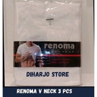 KATUN Renoma 3 PCS Men's Undershirts V Neck White Collar Cotton Material Anti Stretch Oblong Tshirt 