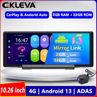 EKLEVA ระบบนำทาง GPS แอนดรอยด์13 2 + 32GB 8 Core กล้องรถชนรถยนต์และแอนดรอยด์อินเตอร์เน็ตไร้สาย BT เอ