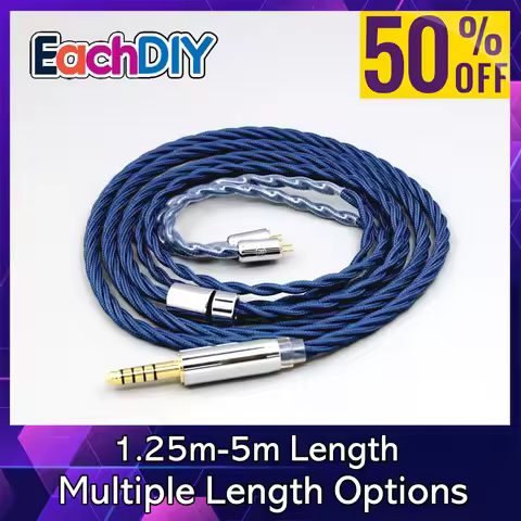 99% Pure Silver OCC Graphene Alloy Full Sleeved Earphone Cable For 0.78mm Flat Step JH Audio JH16 Pr