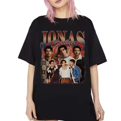 Vintage 90s Jonas Brothers Fan Tee Shirt, Jonas Five Albums One Night Tour Shirt Men's and Women's S