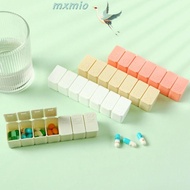 MXMIO 7-frame Rectangular Pill Box, With Lid Long Strip Pill Dispenser Box, Convenient Waterproof Smooth Dustproof Weekly Medicine Pill Storage Box Travel