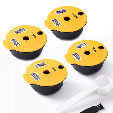 200/220ml Reusable Coffee Capsule Pods Coffee Capsule Pod Silicone Lid Compatible with Bosch Happy S