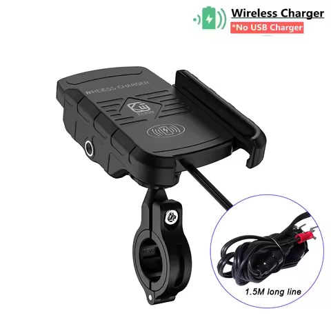 Apex Rush Motorcycle Phone Holder USB-C Charger/Wireless Charging Install Handlebars Tube 22/25/32mm
