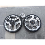 Rim MBX 80 5 skru tak ada bengkok, tayar kasi free boleh modi untuk rxz rxs 125z nsr krz kips kr txr