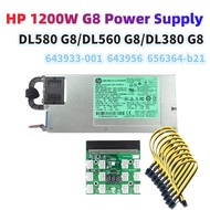 HP DL580 DL560 380 G8 1200W PSU Server Power Supply 643933-001 643956 656364-b21  DPS-1200SB A Breakout Board + 12 Cables